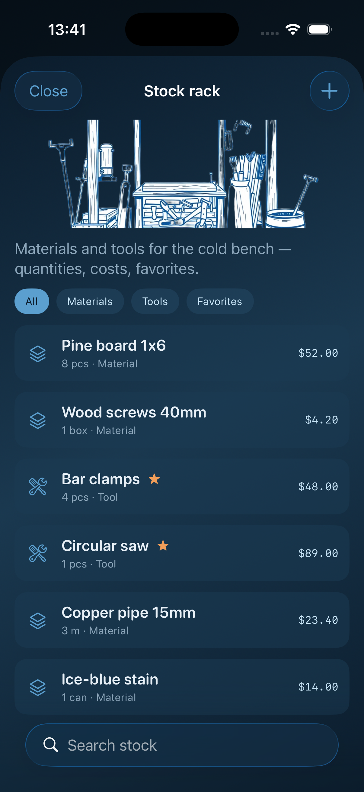 Stock rack inventory